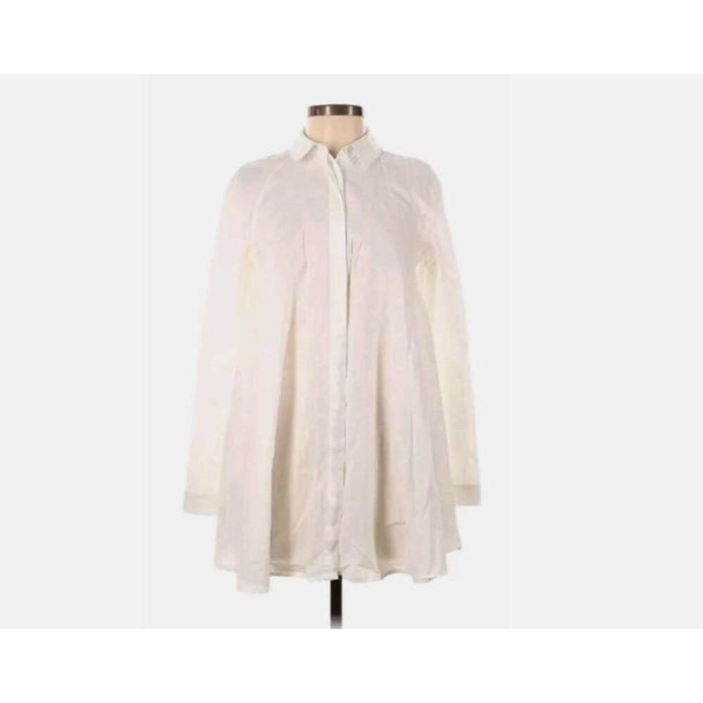 Maeve Anthropologie Tunic Button Down Collared Shirt Lagenlook Size 0 Oversized
